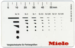 transparente Plastikkarte als Prfschablone